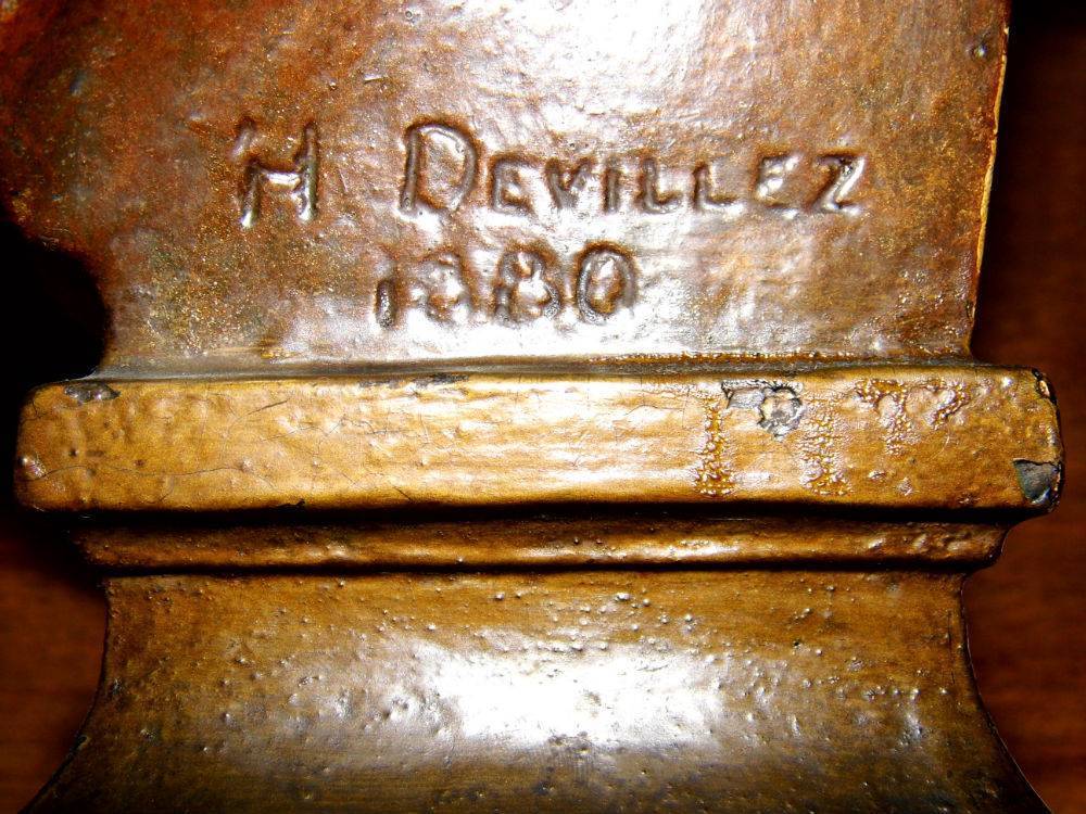 Buste sculpture plâtre signé H DEVILLEZ antiquité