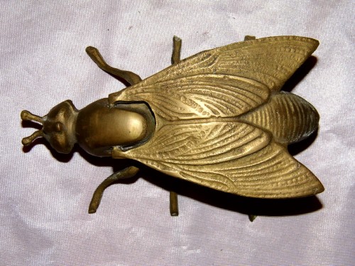 Cendrier mouche bronze vide poche vintage antiquité