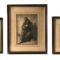 série de 3 reproductions dans des cadres Napoleon III