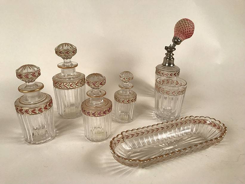 Garniture de toilette SAINT LOUIS, Lauriers, début XXe