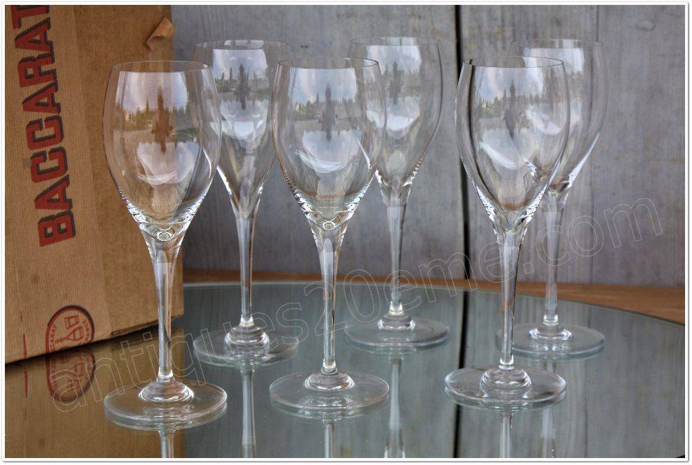 Série de 6 verres à eau en cristal de Baccarat modèle Saint-Rémy, Baccarat crystal water glasses