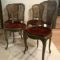Quatre chaises de style Louis XV bois laqué gris/vert