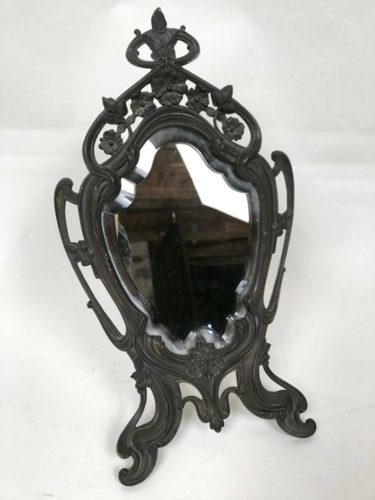 Miroir de table Art Nouveau. Miroir à poser, biseauté