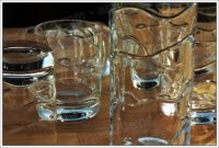 Rare service à whisky contemporain de la cristallerie Baccarat modèle Wave