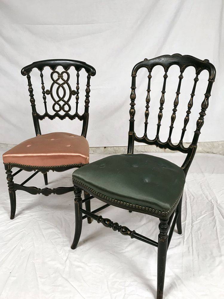 Lot de deux chaises légères Napoleon III