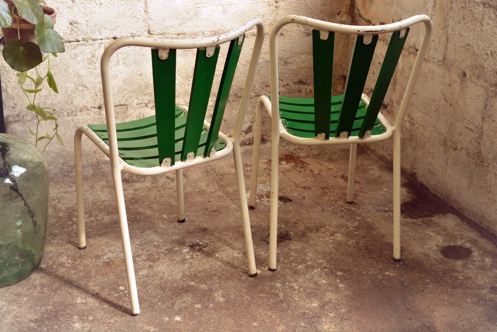 Chaises de terrasse de café des années 50
