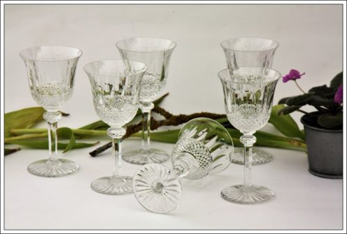 Série de 6 verres à eau en cristal de St Louis modèle Tommy