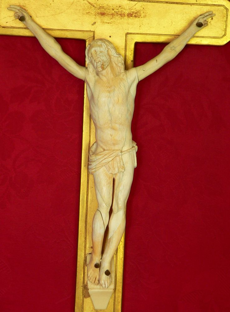 Christ cadre fond rouge 29cm 100
